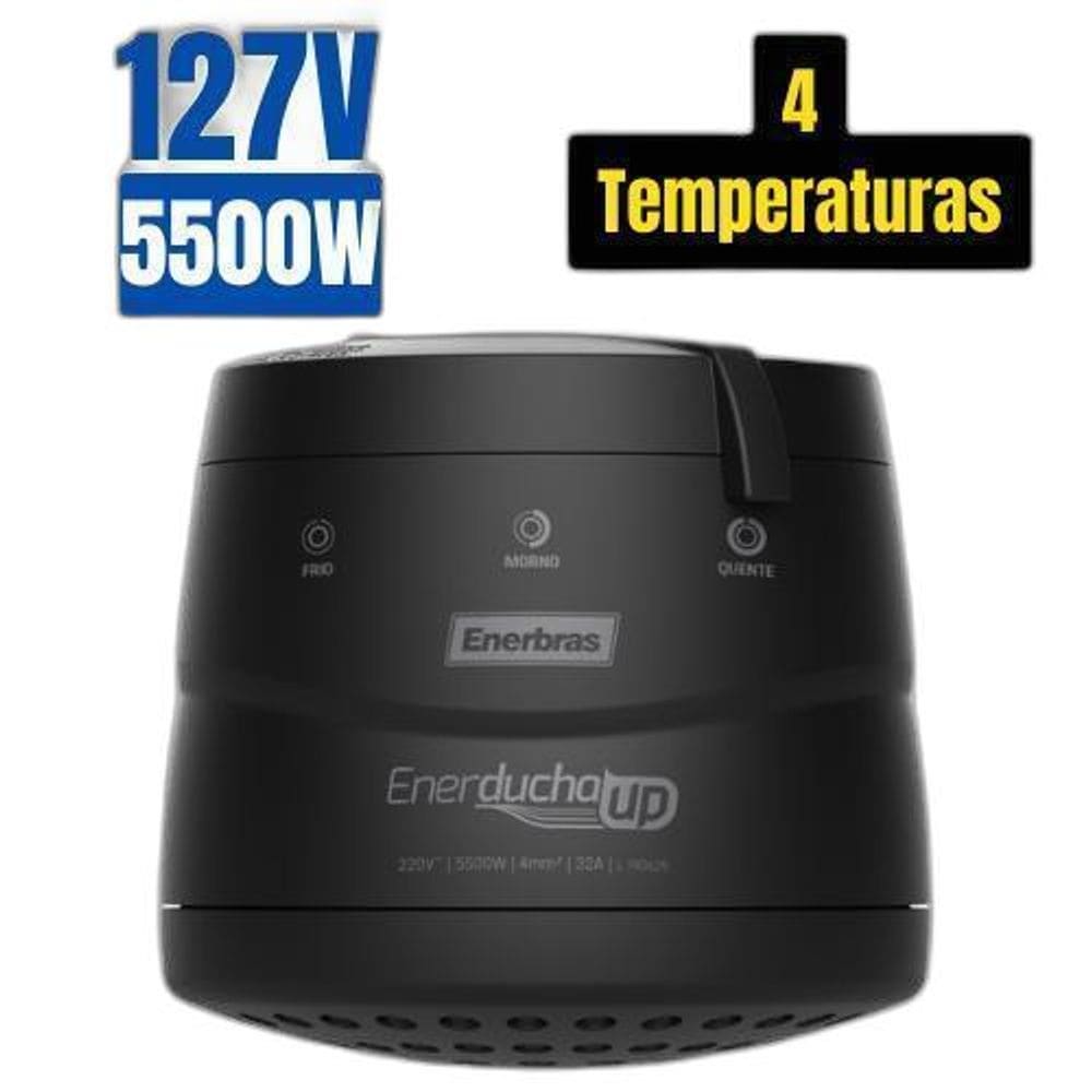 Ducha Enerducha Up4 5500W 127V 4 Temperaturas Chuveiro Preto
