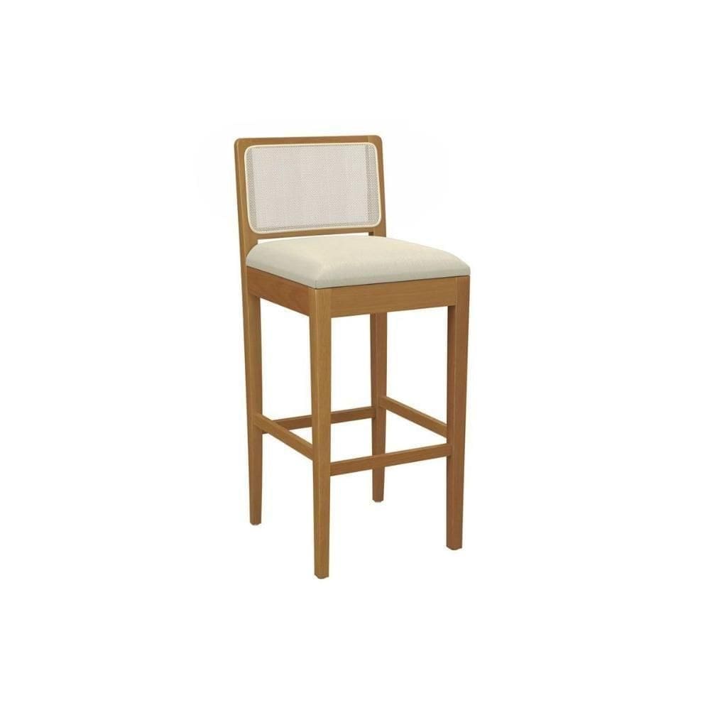 Banqueta De Cozinha Sara Madeira Maciça 1bmm005ca 1 Un Carvalho-linho Bege Argila-tela Bege - Kappesberg