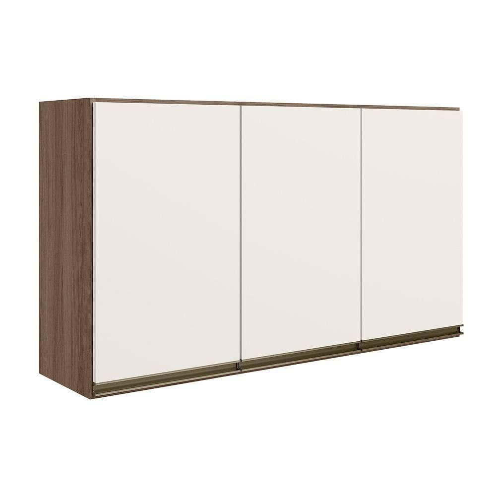 Armario Aereo 3 Portas Mdf 120 Cm Kali 12197 Carvalho Toq Off White Cetim Nicioli Carvalho Toq Off White Cetim