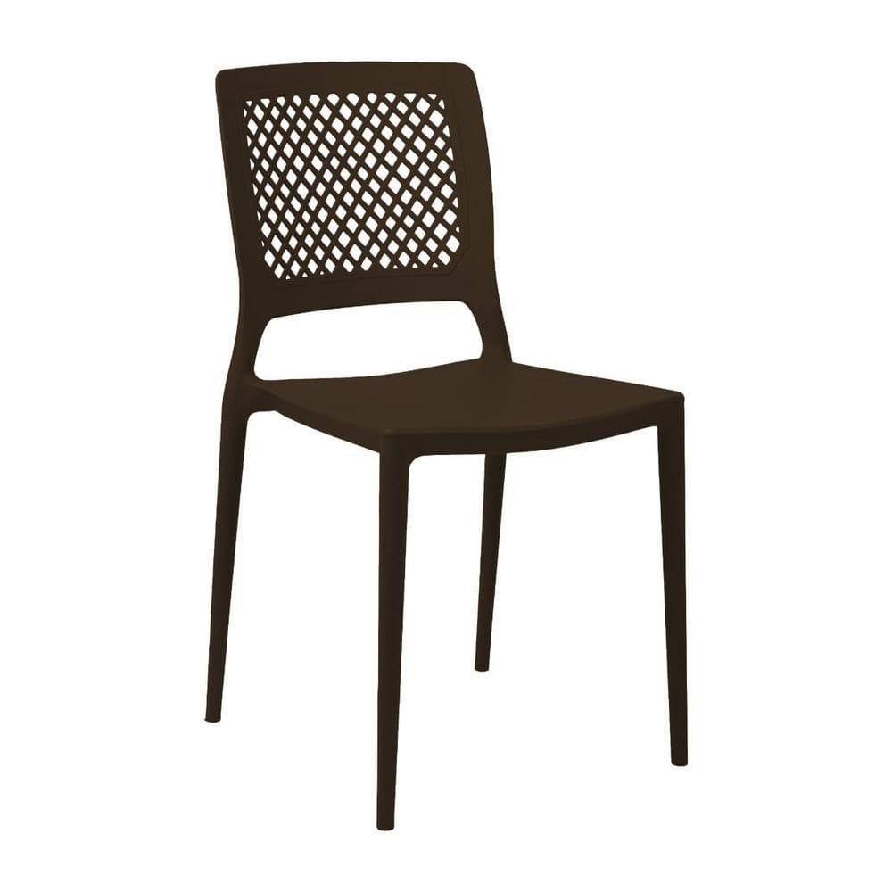 Cadeira Empilhável Vênus Marrom Café Em Polipropileno Acrilys