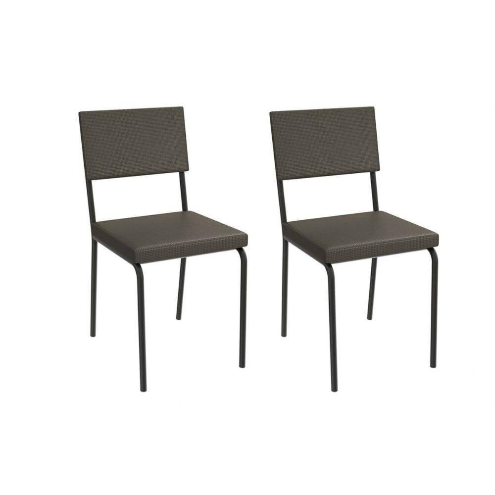 Cadeira Sala De Jantar Zaria 2c128prf Aço Kit 2 Un Preto-ano Marrom - Kappesberg