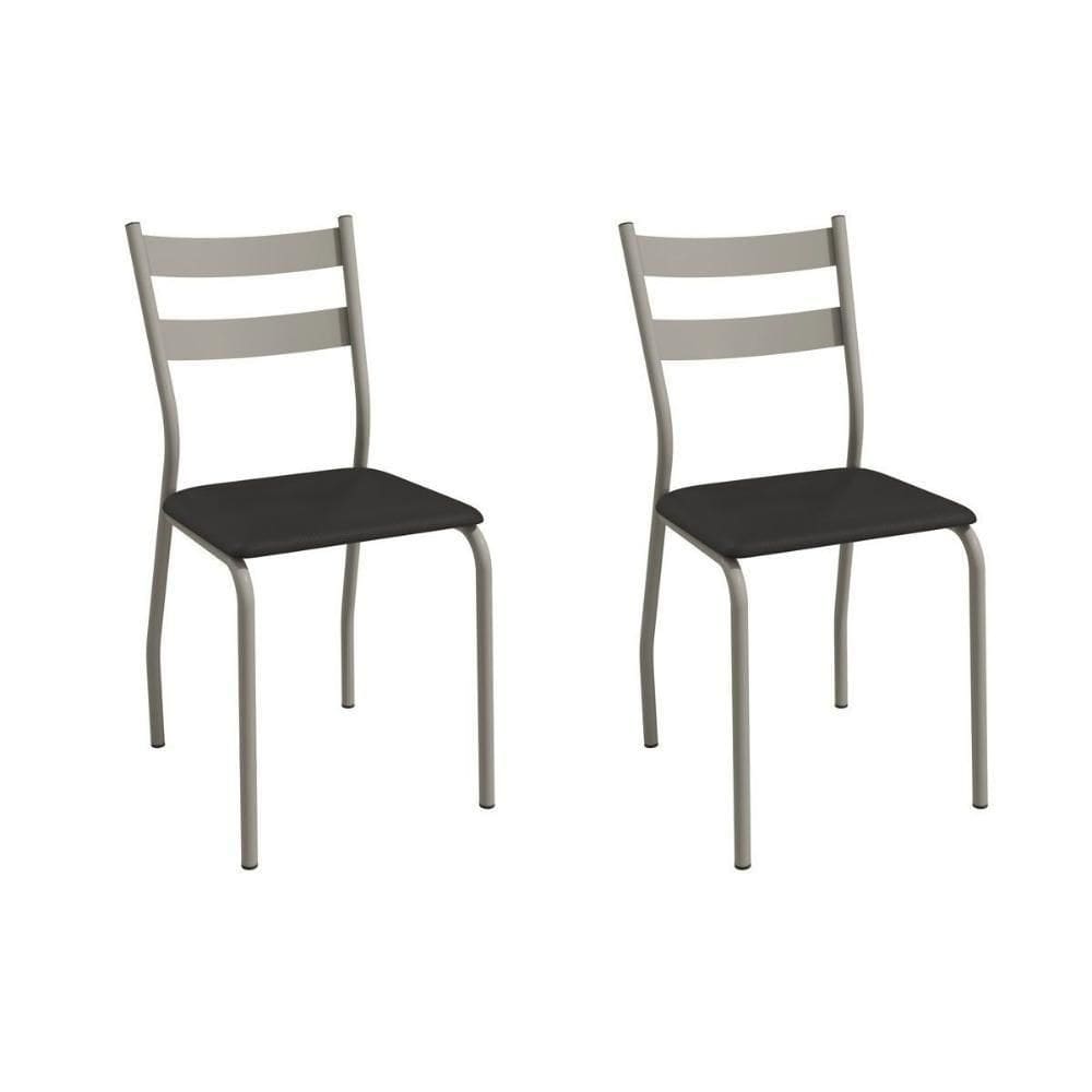 Cadeira Sala De Jantar Bali 2c141nk Aço Kit 2 Un Niquel-ano Preto - Kappesberg