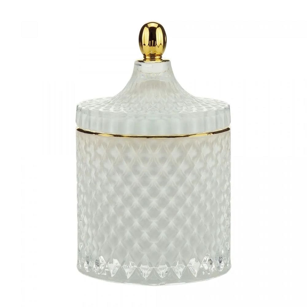 Potiche Decorativo de Vidro Branco 11x17cm Wolff