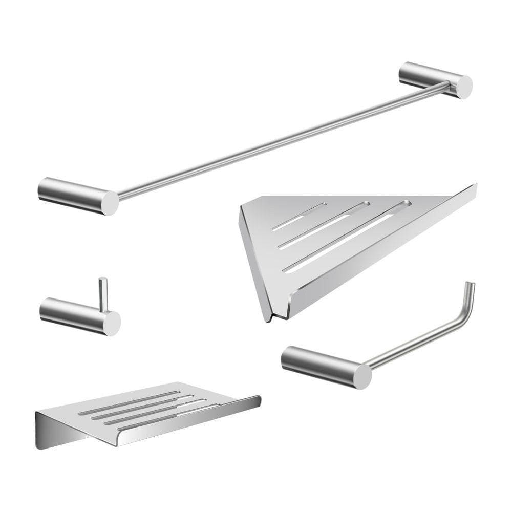 Kit Acessórios Para Banheiro Escovado 5 Peças Grego Metal 2102or