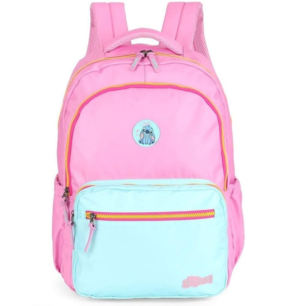 Mochila Escolar de Costas Laptop Disney STITCH Luxcel Desenho STITCH Rosa