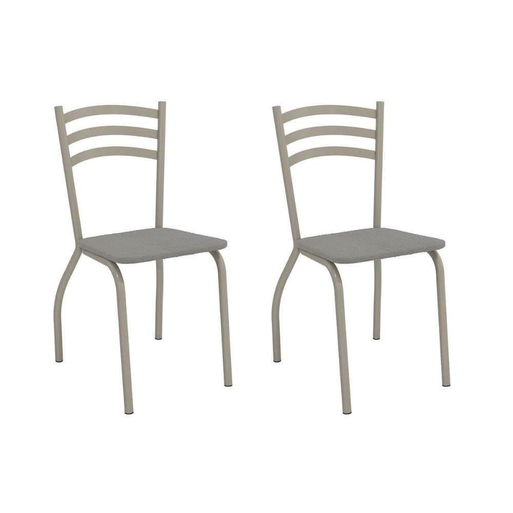 Cadeira De Cozinha Portugal 2c007nk Aço Kit 2 Un Niquel-boucle Cinza - Kappesberg