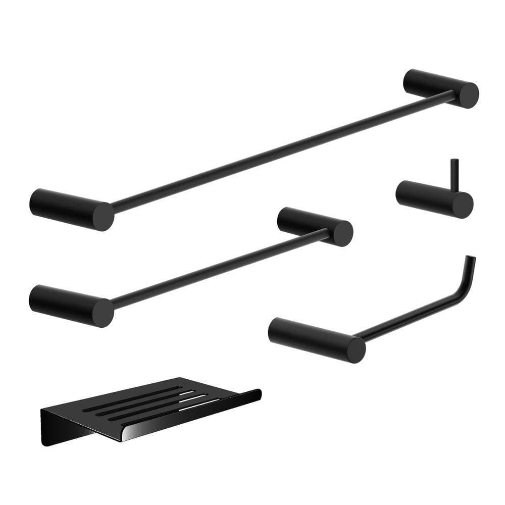 Kit Acessórios Para Banheiro Preto Fosco 5 Peças Grego Metal 2180or
