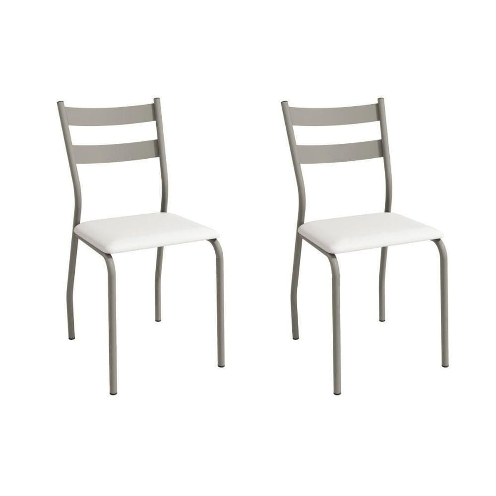 Cadeira Sala De Jantar Bali 2c141nk Aço Kit 2 Un Niquel-ano Branco - Kappesberg