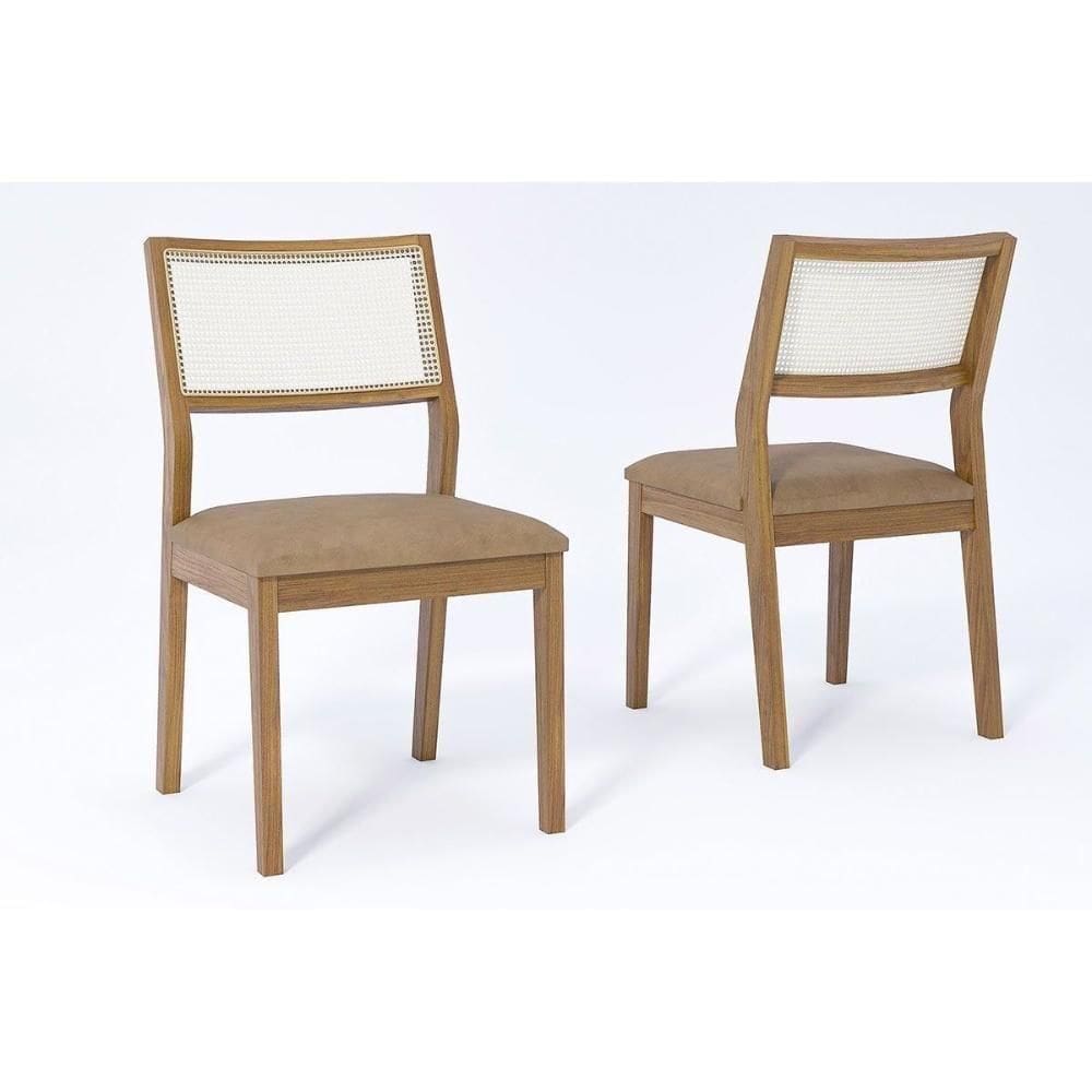 Cadeira Sala De Jantar Bella Kit 2 Un Carvalho-couríssimo Kaki - Cimol