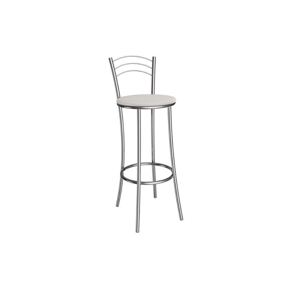 Banqueta Sala De Jantar Petra 1b700cr Aço 1 Un Cromado-ano Branco - Kappesberg