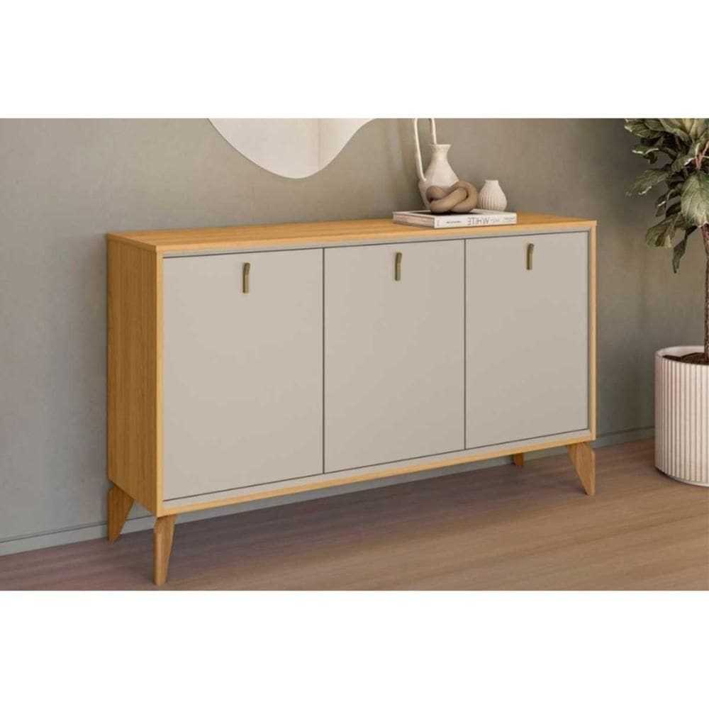 Buffet De Sala Jantar Aura C- 3 Portas Tauari-off White Fosco - Linea Brasil