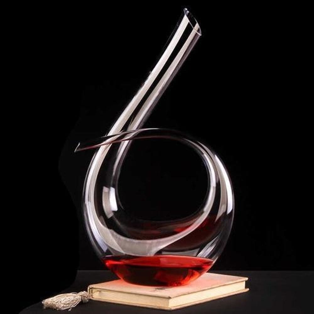 Decanter Vinho 1,5L Vidro Lapidado Moderno Super Luxo 40X24