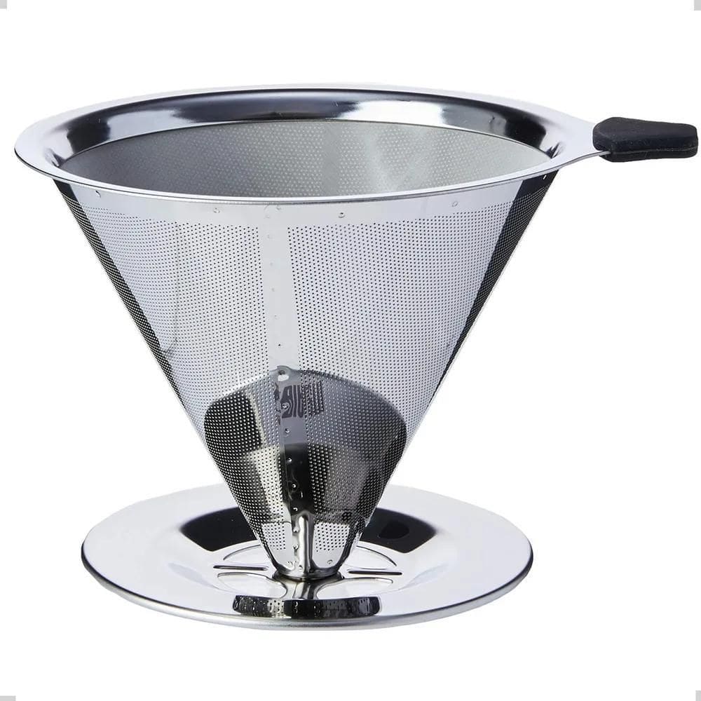 2X Filtro Coador De Café Inox - Peneira Aço Reutilizável Eco