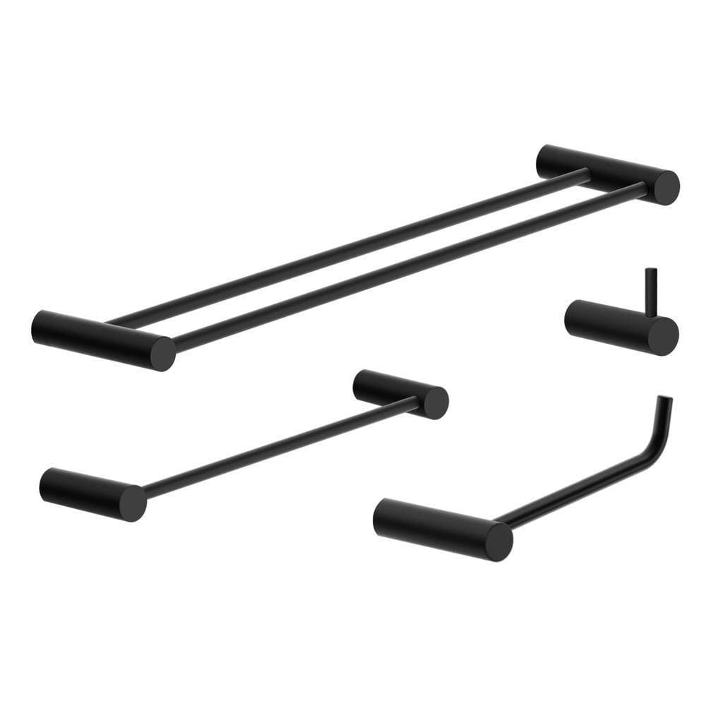 Kit Acessórios Para Banheiro Preto Fosco 4 Peças Grego Metal 2060or