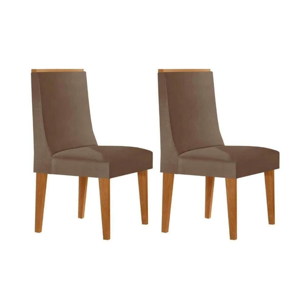 Cadeira Sala De Jantar Dakota Kit 2 Un Naturalle-corano Capuccino - Rufato