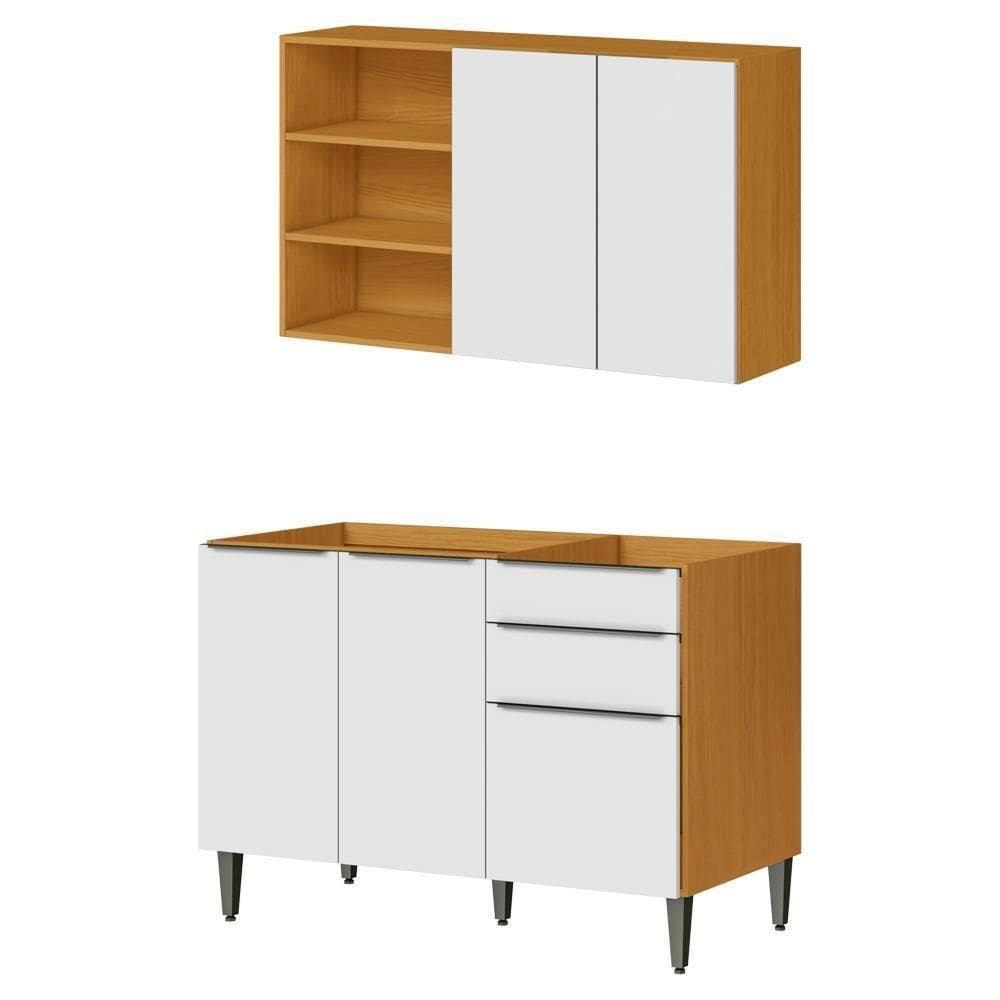 Armario Aereo E Balcao Para Pia 120 Cm Cinamomo Branco Armoveis Cinamomo Branco