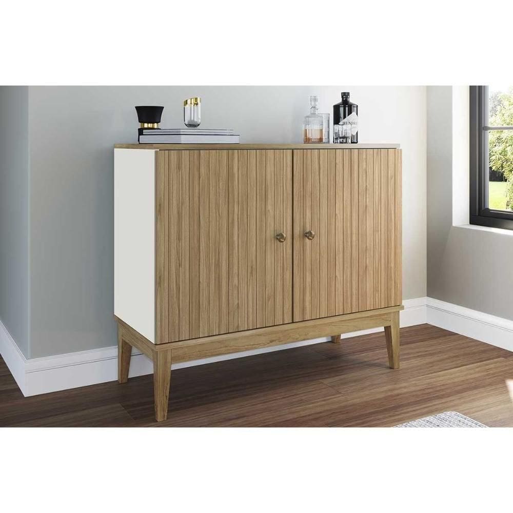 Aparador De Sala Jantar Mb 1062 C- 2 Portas Mel-off White - Movelbento