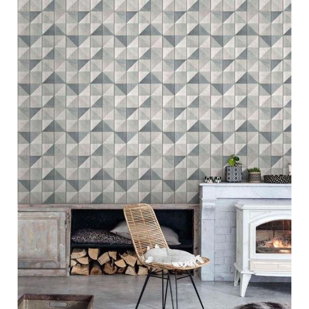 Papel de Parede EP3103 Madeira Triângulos 10m x 0,53m