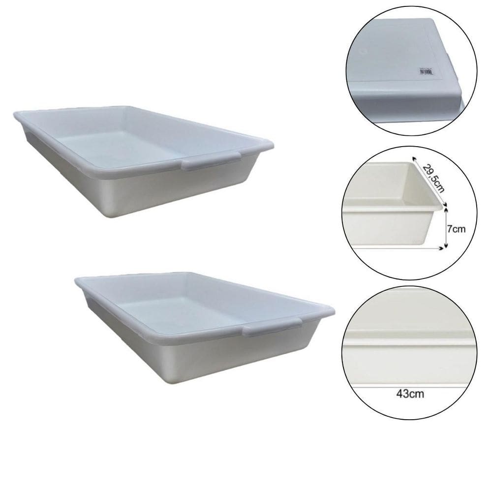 Kit 2 Bandeja Plástica Retangular 7 Lts Multiuso Organização