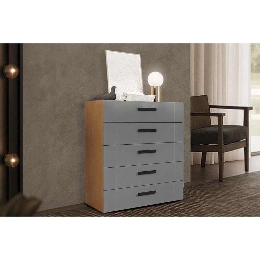 Cômoda Casal Lisboa C- 5 Gavetas Freijo-cinza - Politorno