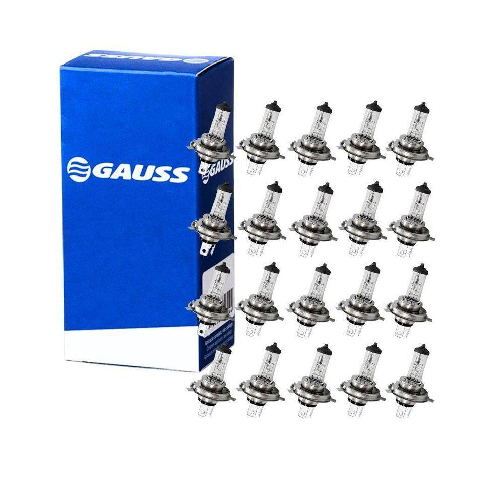 Kit 20 Lâmpada H4 Halógena 60/55W 12V Farol Alto Baixo Gauss