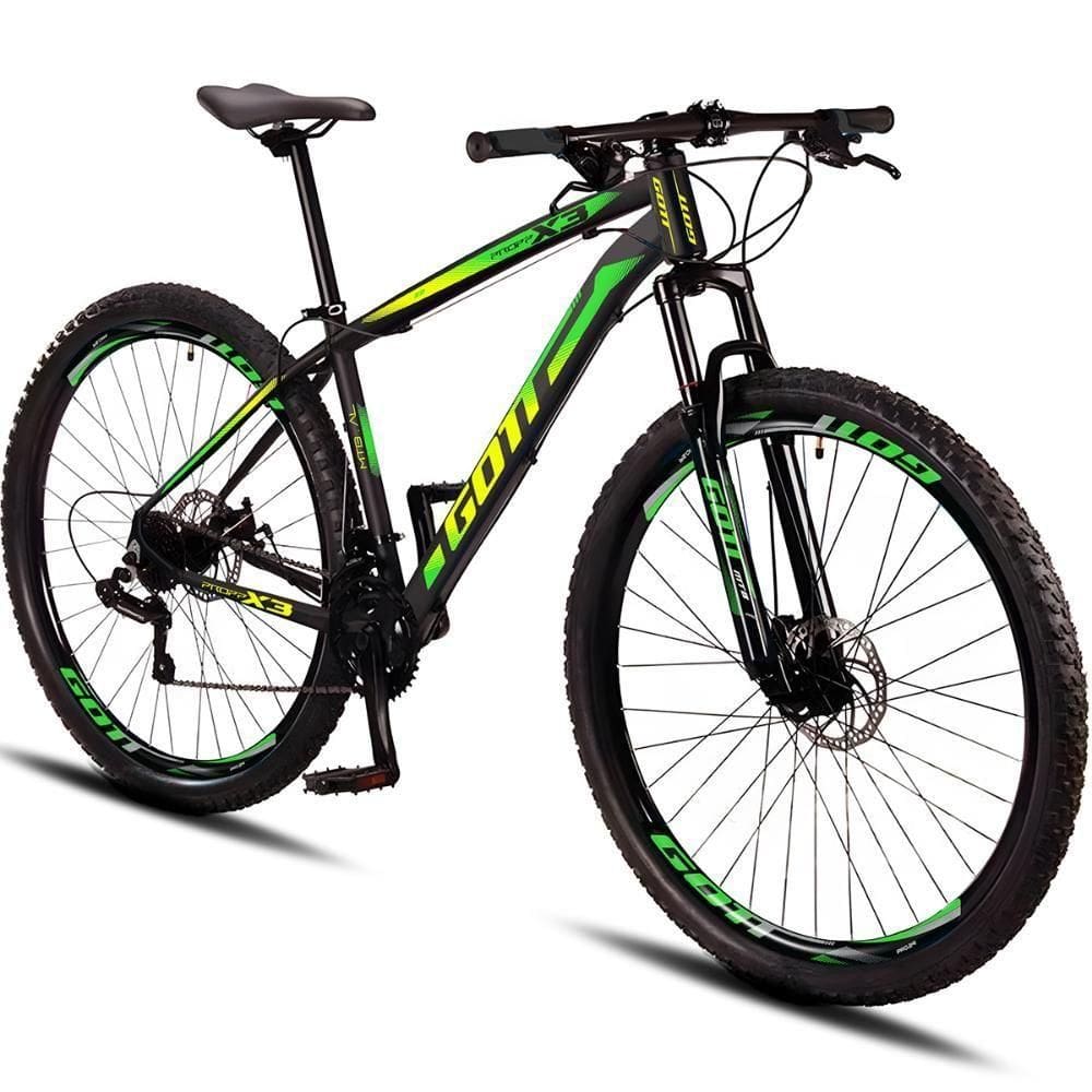 Bicicleta Aro 29 Alumínio Gott 21v Freio A Disco Propp X3 - Amarelo-verde - 15.5 Amarelo-verde