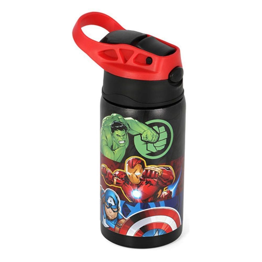 Garrafa Meninos Avengers Marvel Vingadores Aço Inox 500Ml