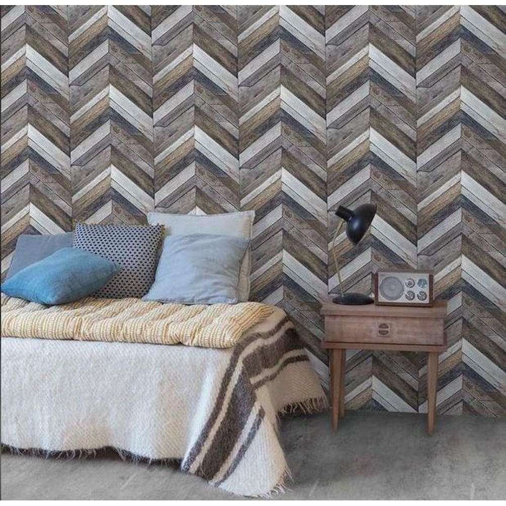 Papel de Parede EP3402 Madeira Chevron 10m x 0,53m