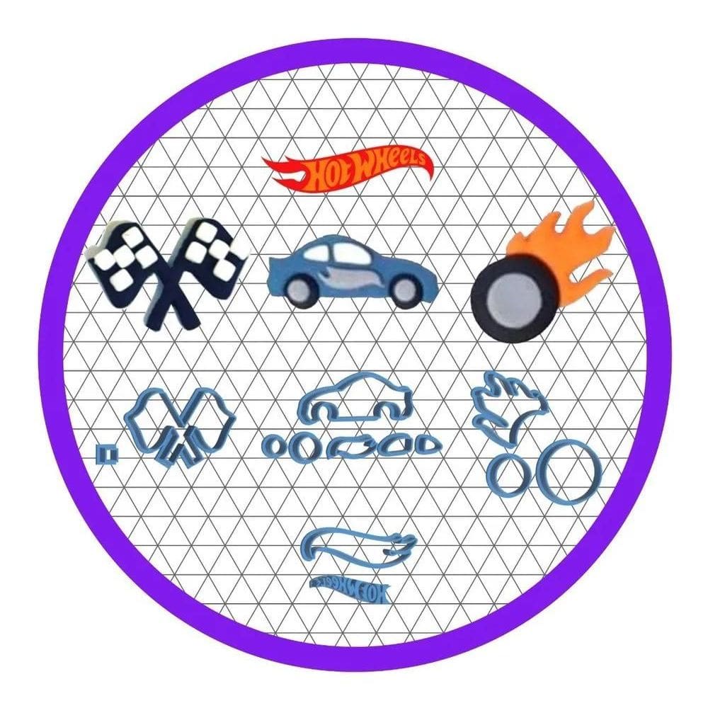 2X Kit Cortador Carro Hotweels Cupcake Confeiteiro Pirulito