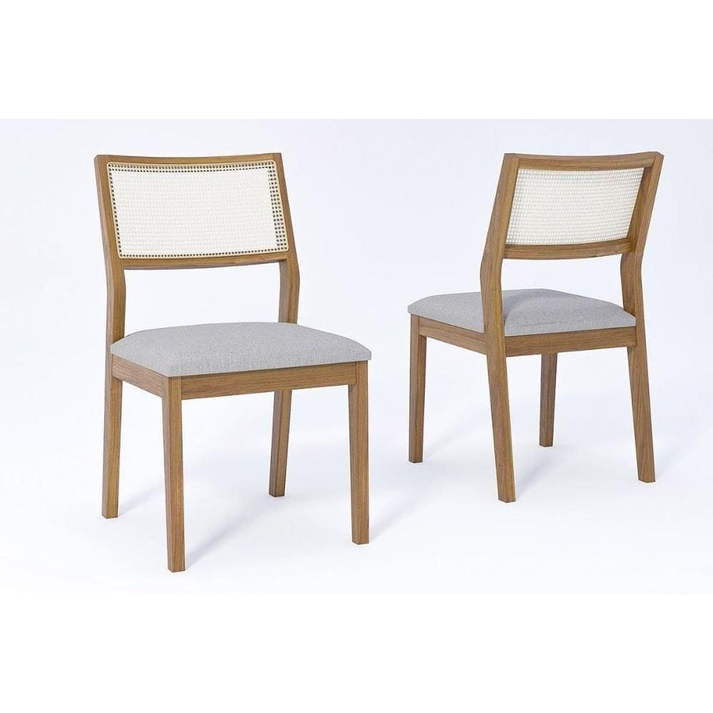 Cadeira Sala De Jantar Bella Kit 2 Un Carvalho-linho Cinza - Cimol