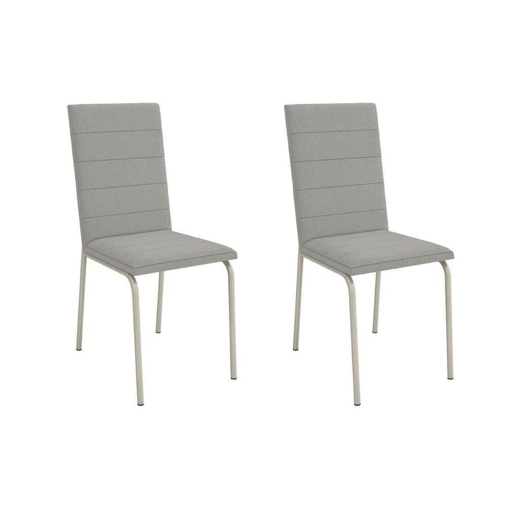 Cadeira De Cozinha Amsterdã 2c091 Aço Kit 2 Un Niquel-boucle Cinza - Kappesberg