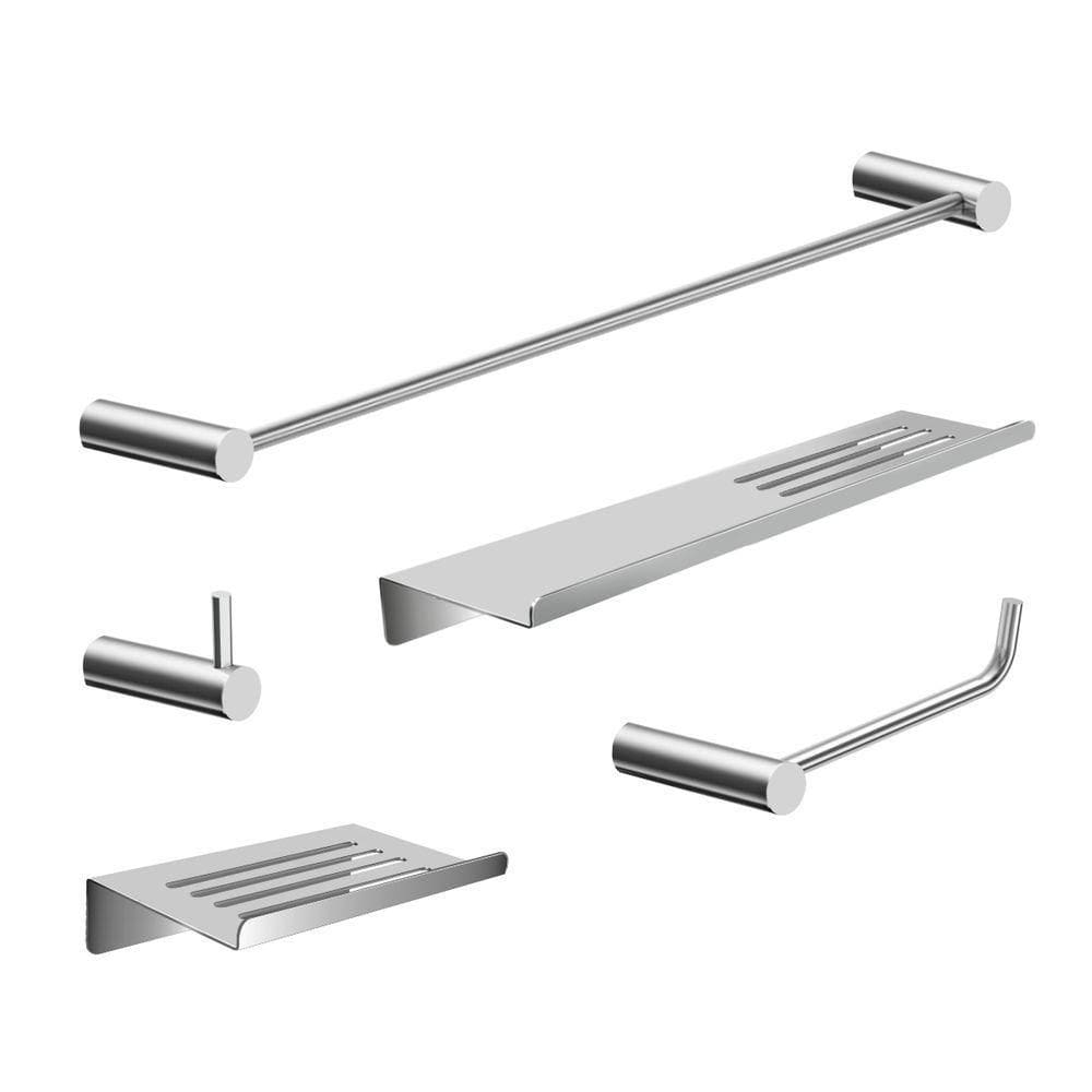 Kit Acessórios Para Banheiro Escovado 5 Peças Grego Metal 2102or