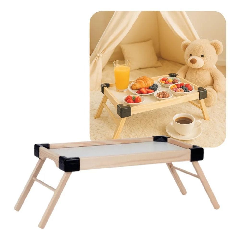Bandeja Servir Café Da Manhã Na Cama Mesinha Portátil Com Pé