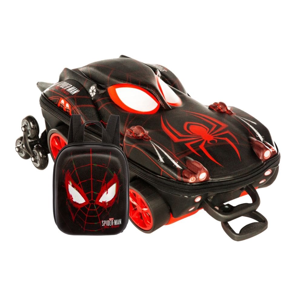Mochila Rodas Tripla Lancheira Homem Aranha Miles 3D Maxtoy