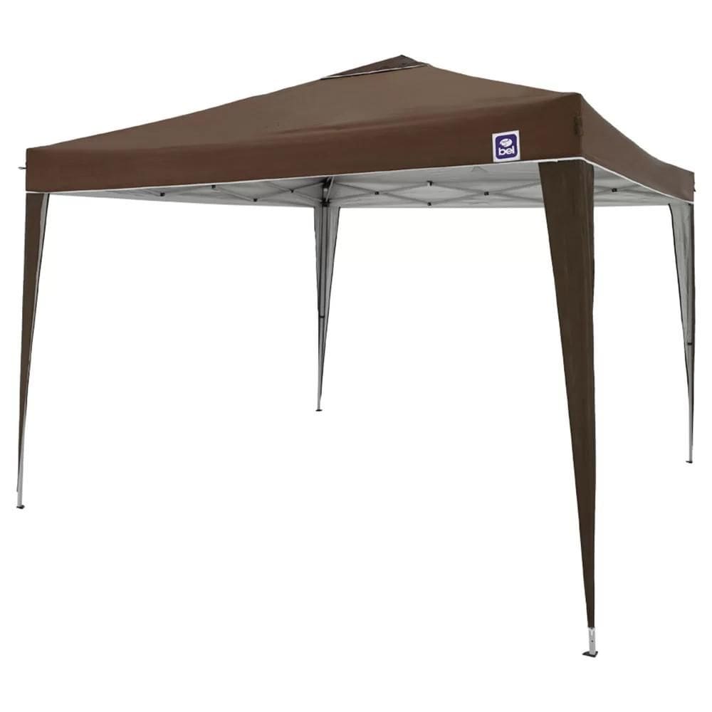 Tenda Gazebo 3x3 Metros Dobrável Articulada e Sanfonada Marrom 331300 BEL