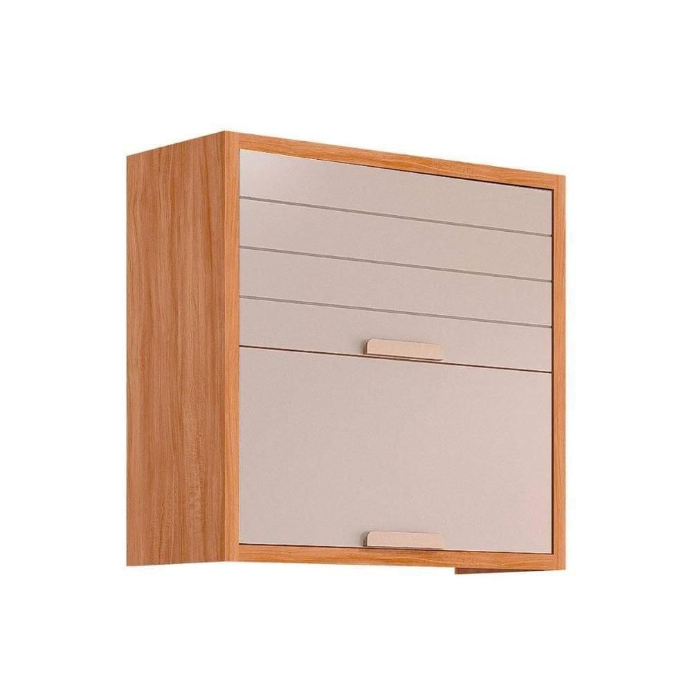 Armário Aéreo Cozinha Modulado Eloise C- 2 Portas Basculante Riscadas 80 Cm Cinamomo-off White - Mgm