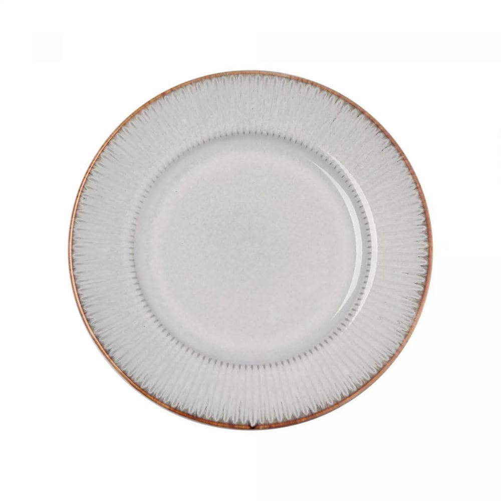 Prato De Sobremesa 20Cm Linear Cerâmica Lyor Rustico