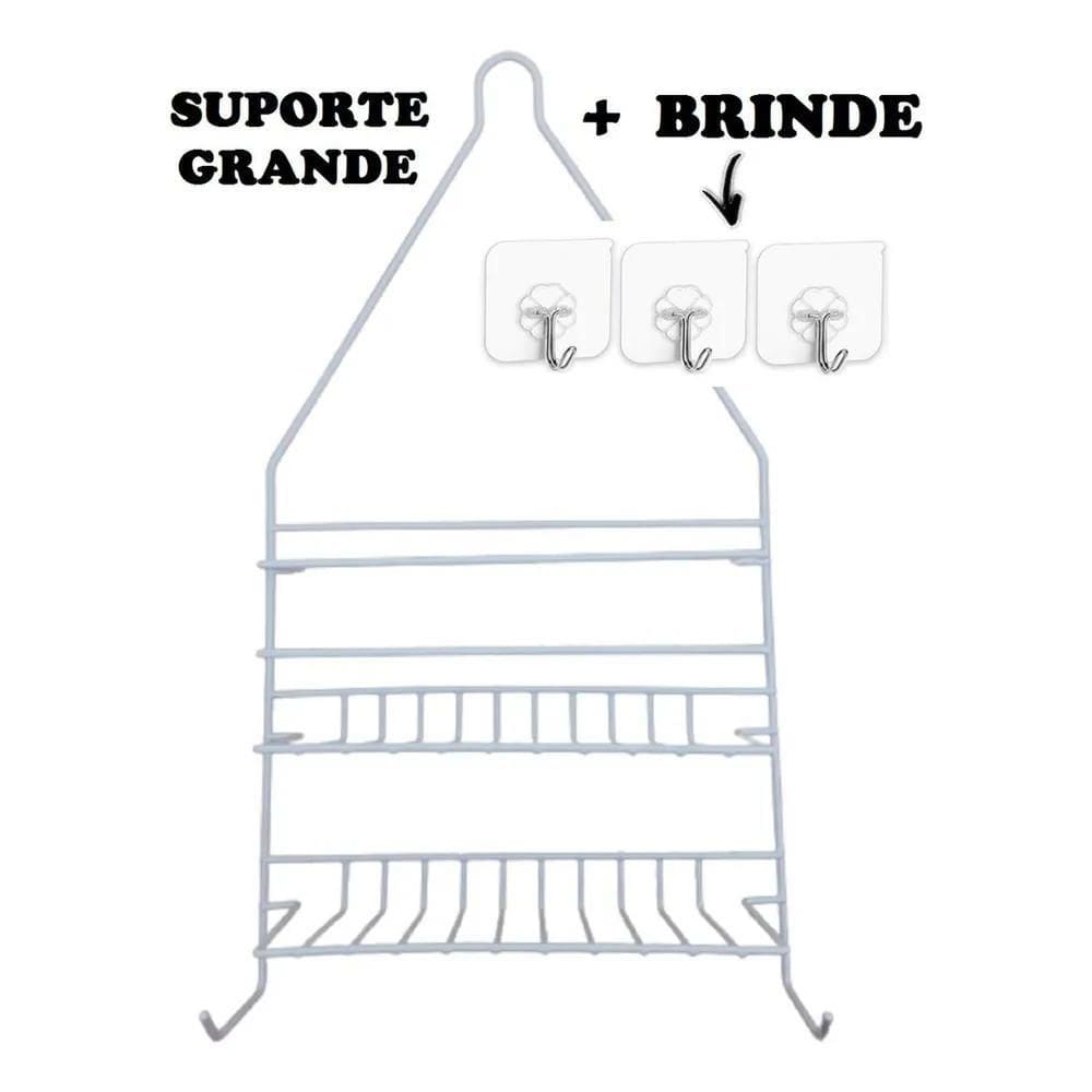 2X Suporte Porta Shampoo 2 Andares Grande Registro Banheiro