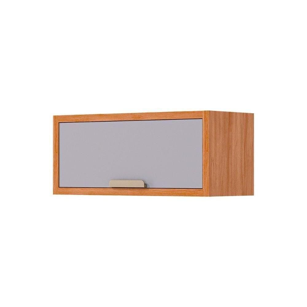 Armário Aéreo Cozinha Modulado Esplendida Geladeira C- 1 Portas Basculante 80cm Cinamomo-platina - Mgm