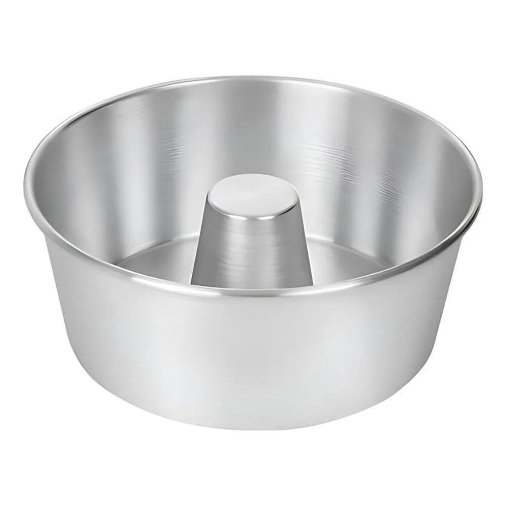 3X Forma Assadeira Redonda Bolo Pudim C/Tubo N 24 Alumínio D