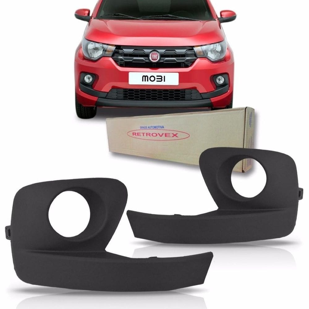 Grade Moldura Milha Fiat Mobi 2014 2015 2016 Com Furo