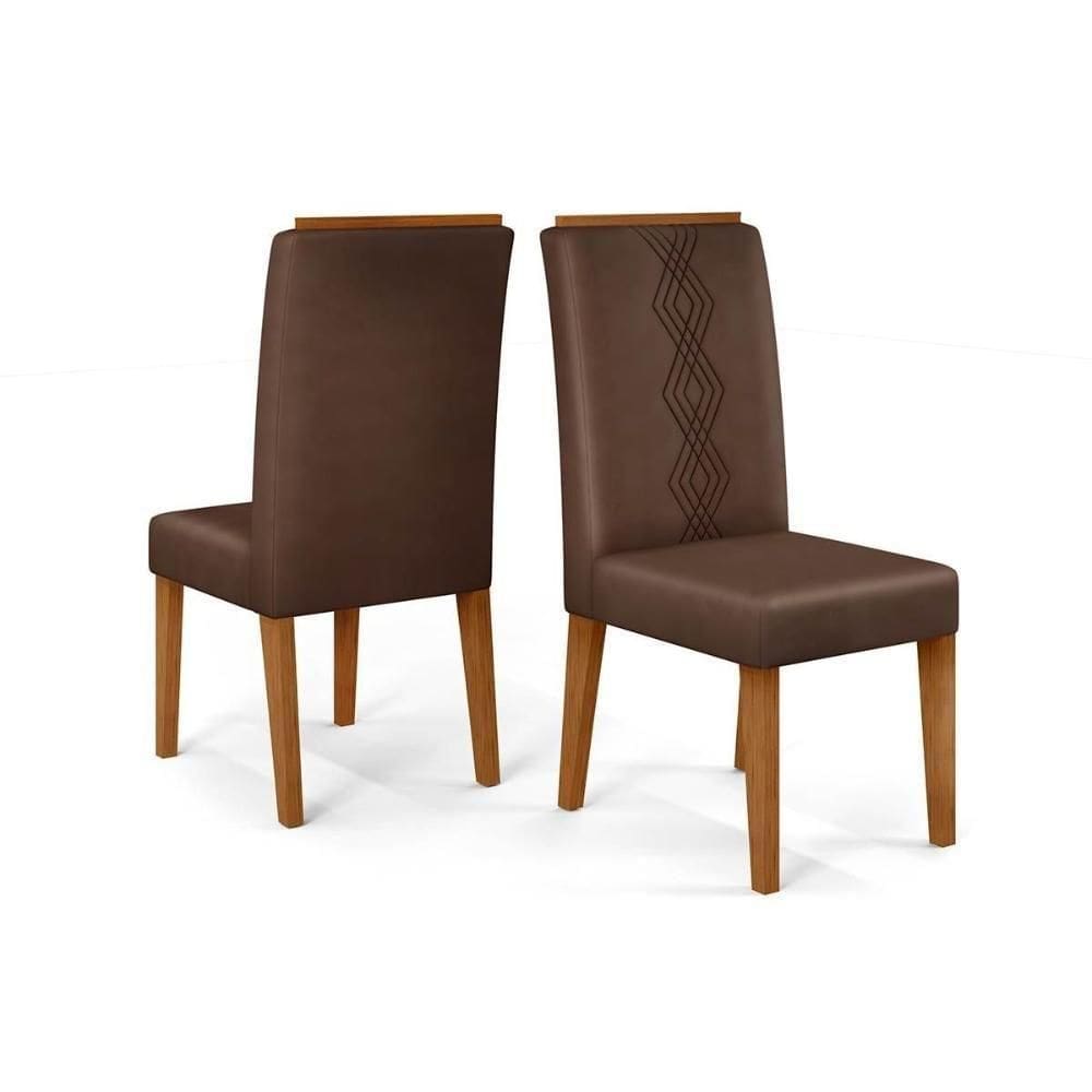 Kit 2 Cadeiras De Cozinha Yasmin 2 Un Freijó-suede Moca Marrom - Dj Móveis