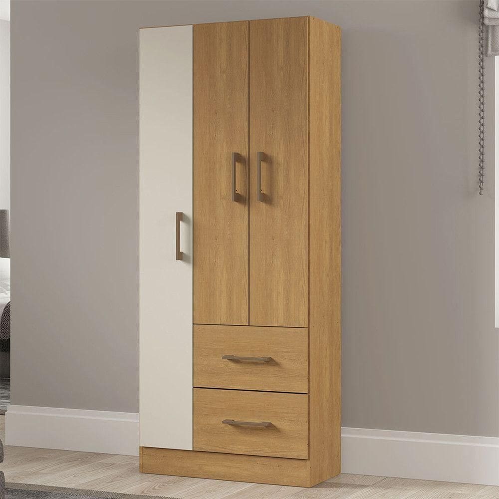 Guarda-roupa Pequeno 70x172cm Mdp 8003 Menu Móveis Carvalho