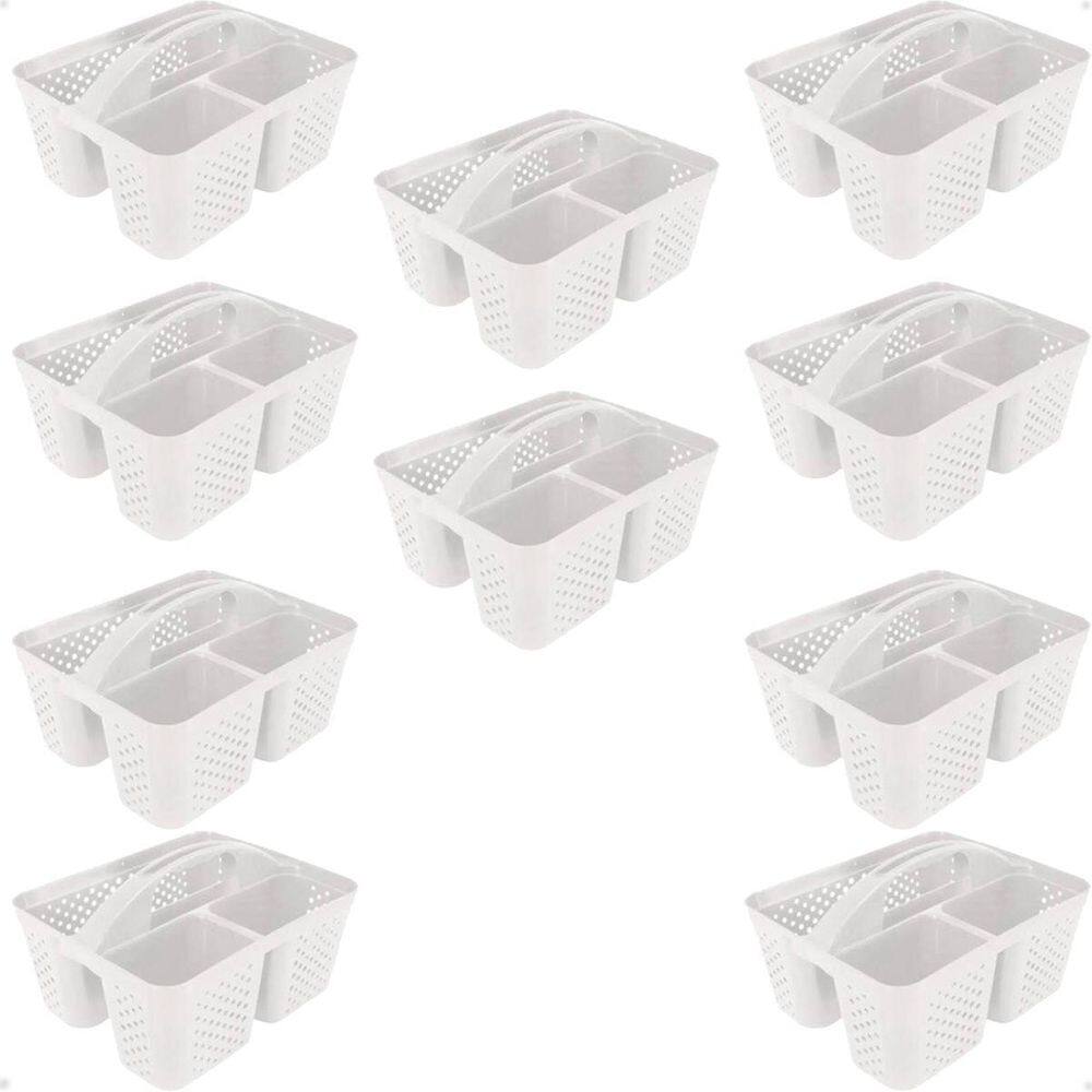 Kit 10 Cesto Cestinha Organizadora Multiuso Com Alça Branco