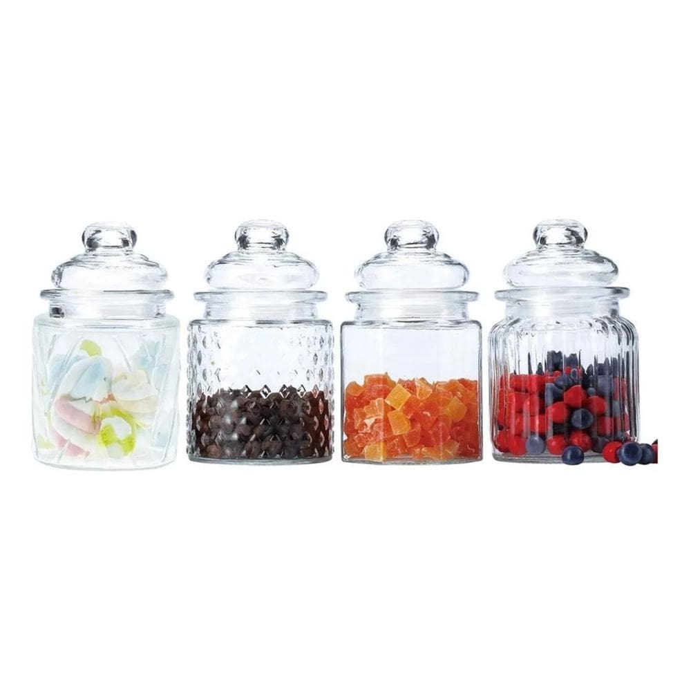 Conjunto 4 Potes Herméticos De Vidro 300 Ml Casambiente Cor