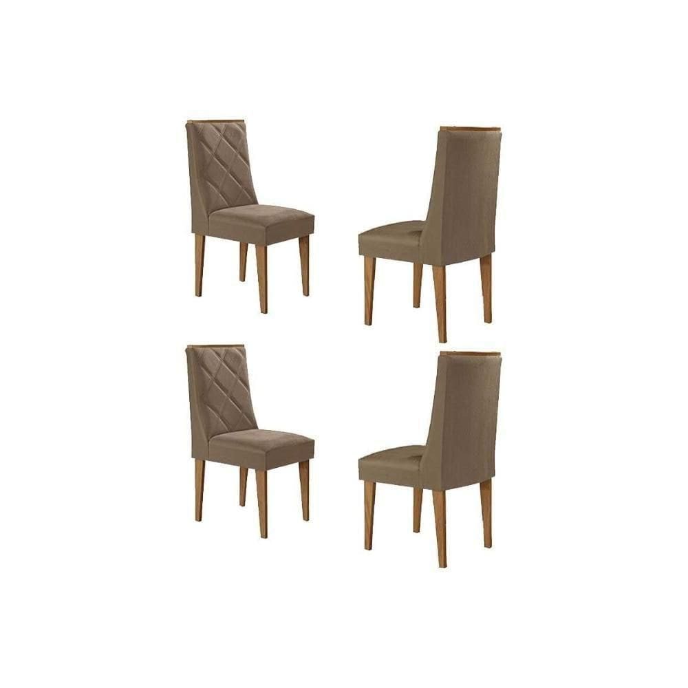 Kit 4 Cadeiras Sala Jantar Pietá 4 Un Naturalle-corano Capuccino - Rufato