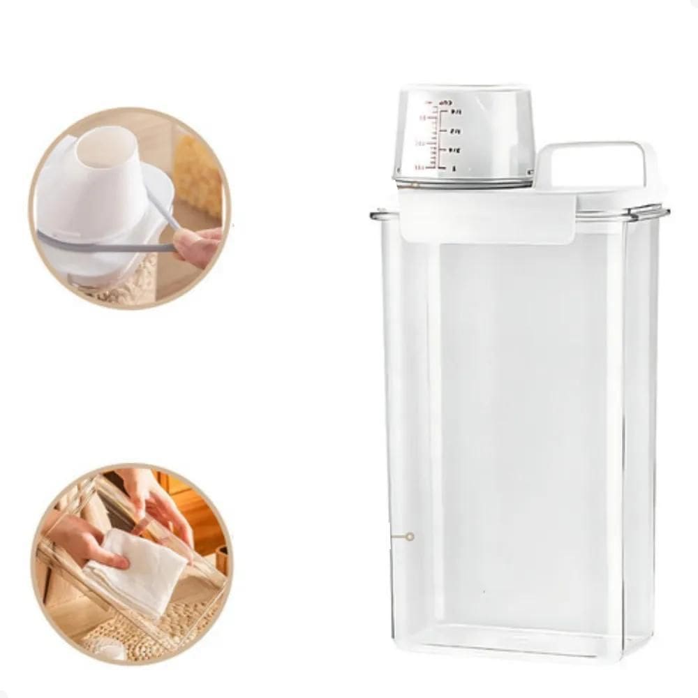 Pote Porta Sabão Pó Liquido Amaciante Dispenser Hermético 2L