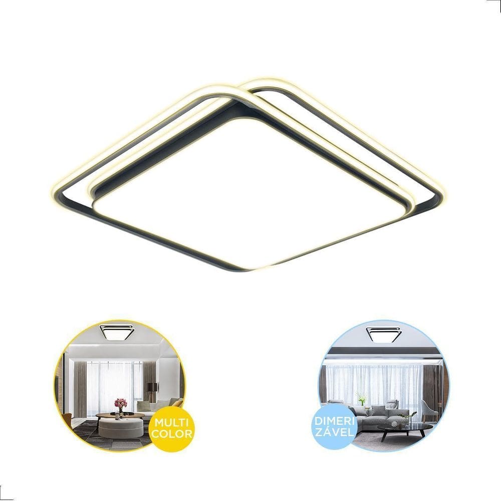 Plafon Moderno Led Hoop Com Controle Dimmer 72W