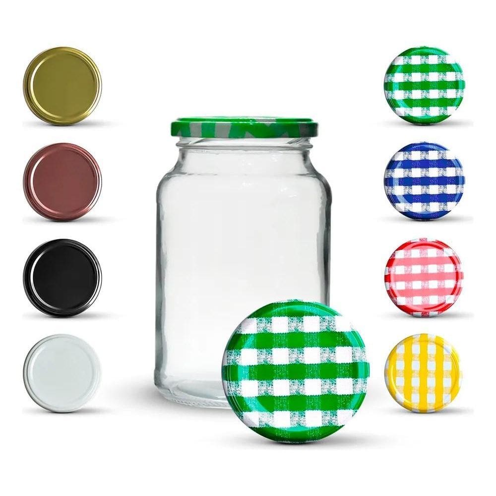 2X 15 Potes De Vidro Conserva 600Ml + Tampas Metálicas E Lac