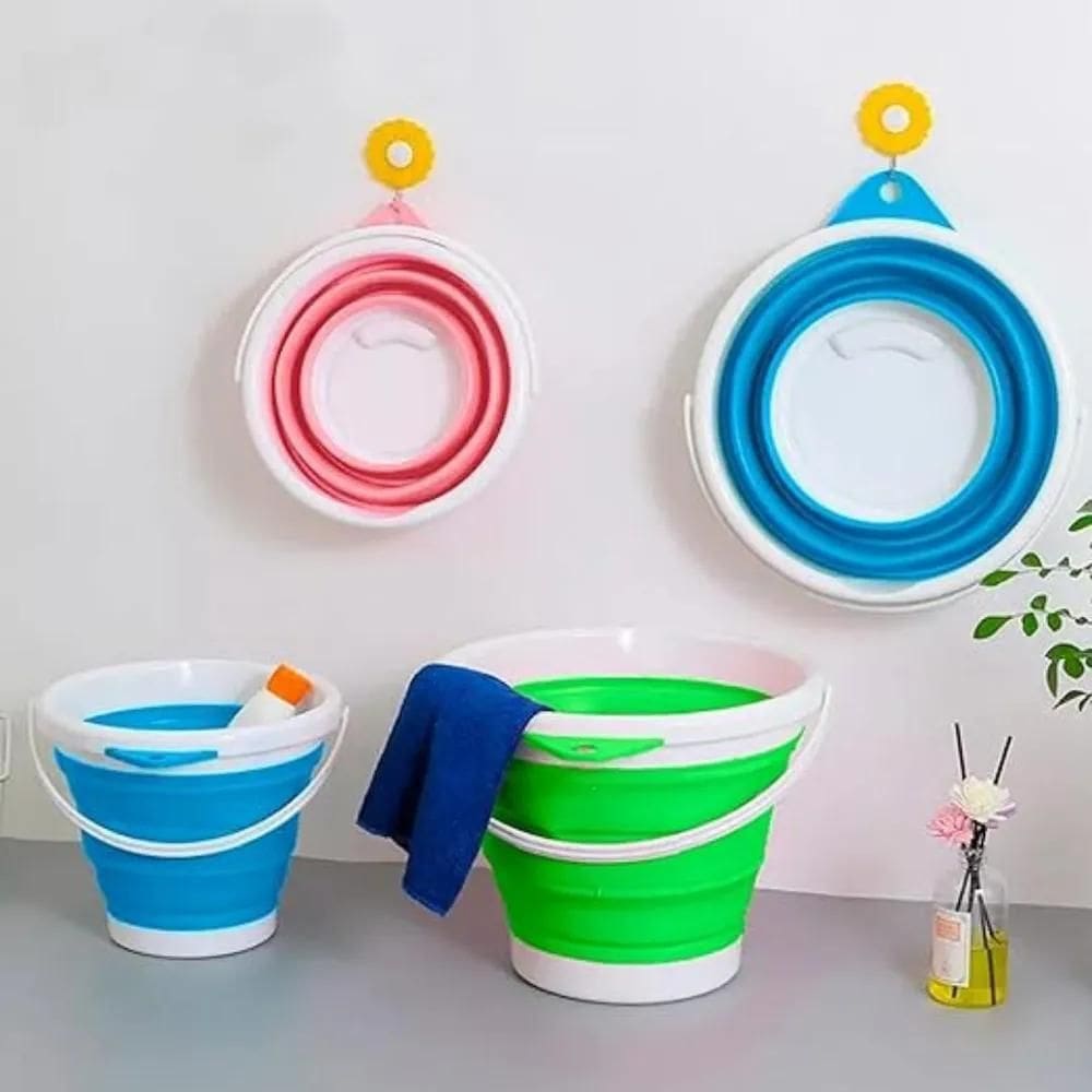 10X Balde De Plástico Retrátil Com Alça - 5L